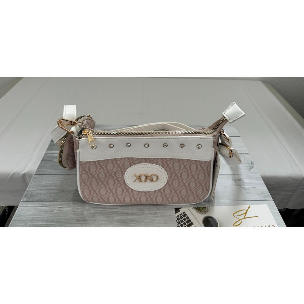 XOXO Vegan Leather Crossbody Bag With Adjustable Strap & Gold Accents - Picture 2 of 7